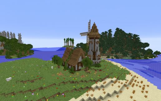 wind mill & house