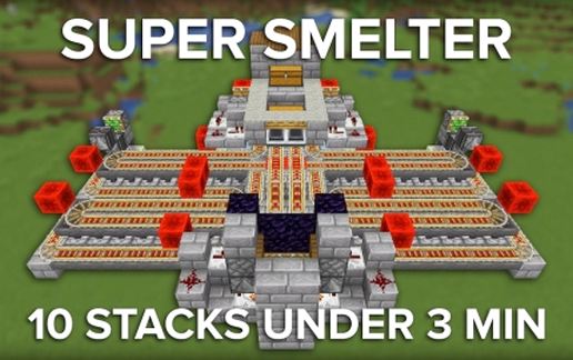 Super Smelter! Works On 1.15.X To 1.17.X! schematic - building