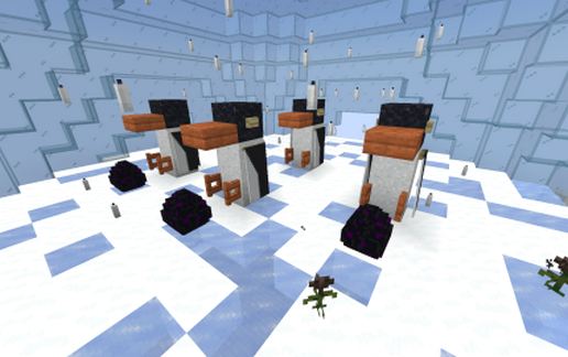 Glass sphere with penguins schematic - building