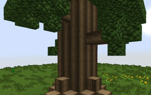 Large oak tree schematic - building