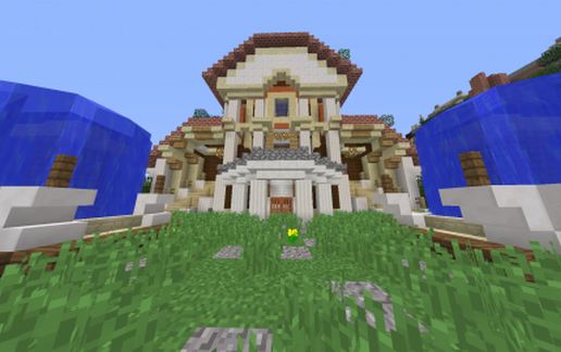 Minecraft Quartz Villa Baroque Still schematic - building