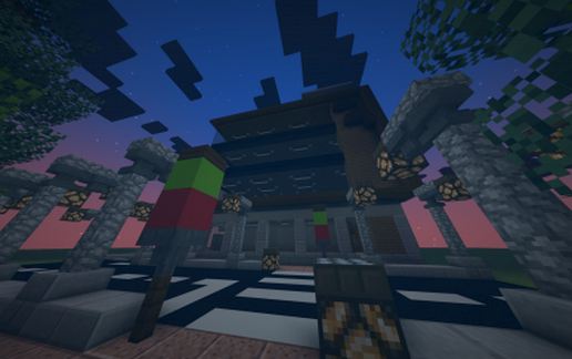 large 4 story mall with roads