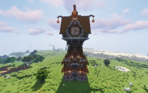 Tower with clock schematic - building