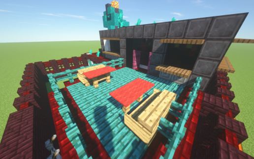 Hell House with pool and plants