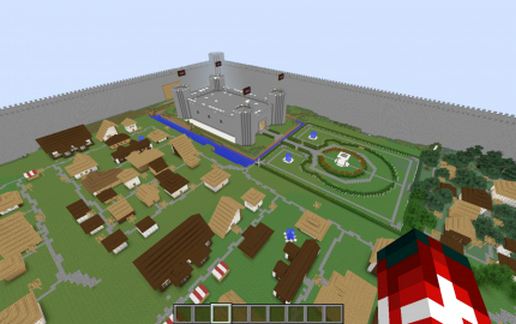 castle with village....walled in schematic - building