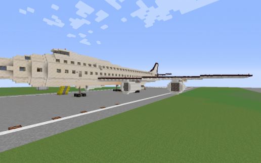 White Jumbo Jet schematic - building