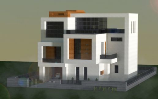 Small modern house schematic - building
