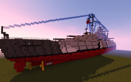 Battleship Bismarck schematic - building