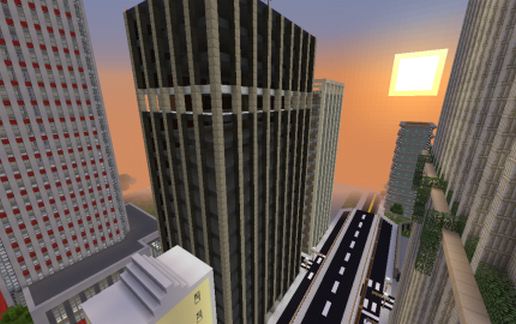Modern Glass and Iron Skyscraper schematic - building