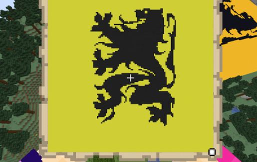 128x128 Flag of Flanders (Battle Flag variant) Map Art schematic - building