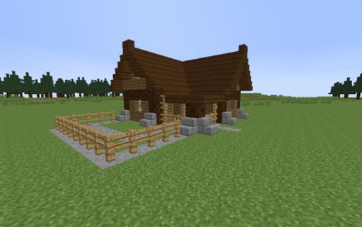 Medieval farmer house schematic - building