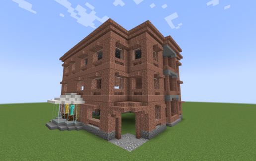 residential building in the suburbs schematic - building
