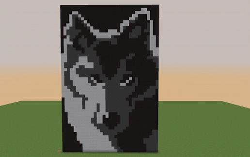 Wolf Pixel Art schematic - building
